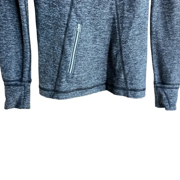 Lululemon Run Your Heart Out Half Zip Pullover Ruffle Detail Jacket Grey, Size 4 - Picture 5 of 10